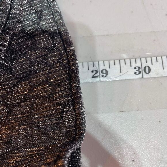 Michael Kors Women's Sleeveless Halter Peplum Top Silver Black Metallic Size 1X - Picture 10 of 15